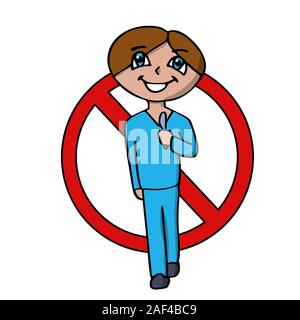 prohibition sign of surgery, surgeons and operations. isolated stock vector illustration Stock Vector
