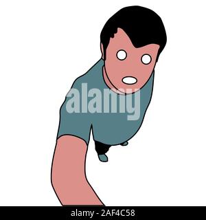 creepy character makes selfie. isolated stock cartoon vector illustration Stock Vector