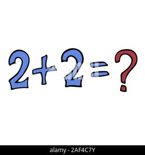 equation two plus two equals question mark. isolated stock vector illustration Stock Vector
