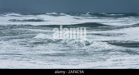 Storm waves in the Atlantic Ocean. Stormy weather in Biarritz, France. Stock Photo