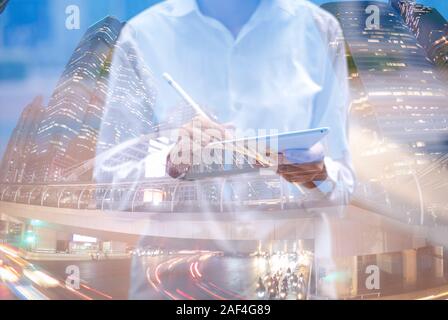 Digital marketing. businessman using modern interface. Stock Photo