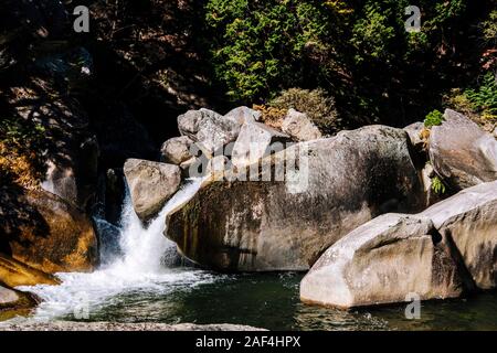 Rocks in Shosenkyo Gorge, Yamanashi Prefecture, Japan Stock Photo