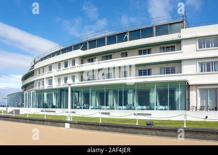 The art deco Midland Hotel, Marine Road West, Morecambe, Lancashire, England, United Kingdom Stock Photo