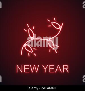 Christmas garland neon light icon. New Year glowing sign. Vector isolated illustration Stock Vector