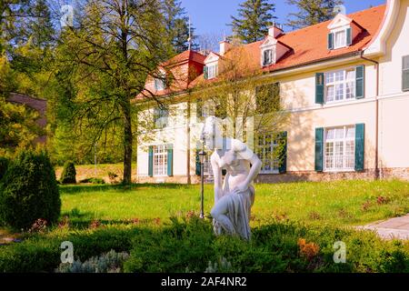 Woman statue in garden at Old villa in Rogaska Slatina Stock Photo