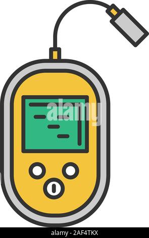 Fish finder color icon. Echo sounder. Depth finder. Fish searching. Isolated vector illustration Stock Vector