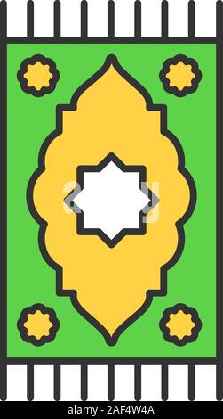Praying mat color icon. Islamic culture. Carpet. Isolated vector illustration Stock Vector