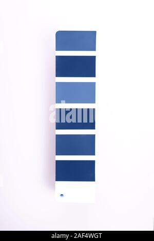 Color palette samples on white background. Classic blue color of year 2020 Stock Photo