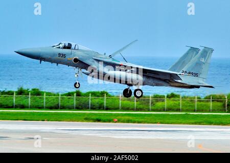 Japan Air Self-Defense Force Mitsubishi F-15J, Landing After Patrol, Naha Airport, Okinawa, Japan