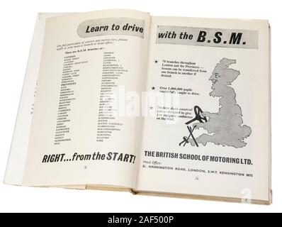 Lear to Drive with the BSM in How to Drive a Car instruction book by the British School of Motoring, 1950 Stock Photo