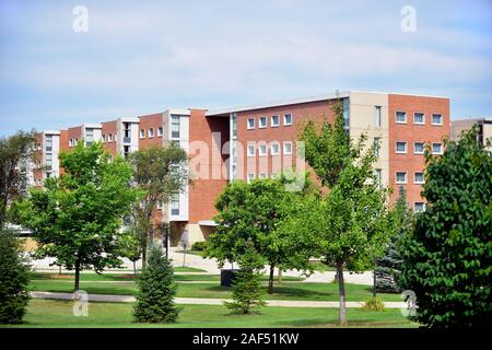 Whitewater, Wisconsin, USA. Student resident dormitories on the campus of the University of Wisconsin Whitewater. Stock Photo