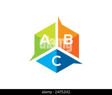 abc hexagonal block logo Stock Vector