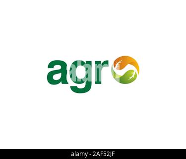 wordmark agro with balanced leaves Stock Vector