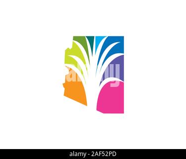 arizona landscape logo Stock Vector