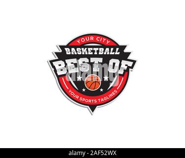 basketbal emblem logo template with best of text Stock Vector