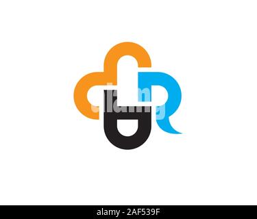 B M R initial simple lettermark logo Stock Vector