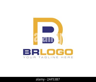 initial letter B R logo template Stock Vector