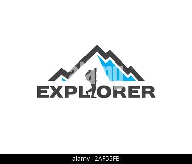 mountain explorer outdoor activity logo Stock Vector
