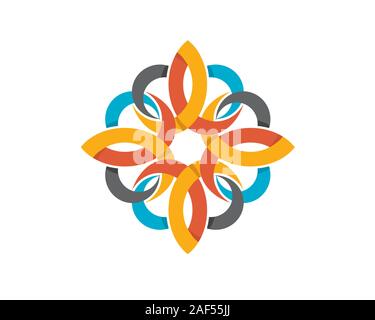 Quartogonal Flower Illustration Stock Vector