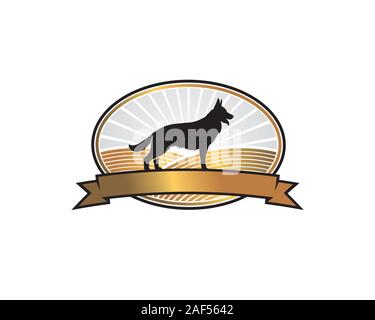 k9 dog german sheperd training center logo Stock Vector