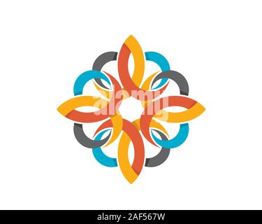 Quartogonal Flower Illustration Stock Vector