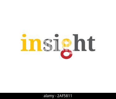 insight wordmark with two bubble words Stock Vector