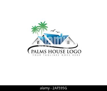 palm realestate logo Stock Vector
