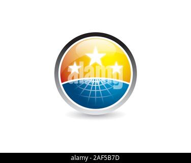 three star over the horizon Stock Vector