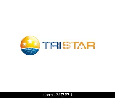 three star logo 3D Stock Vector