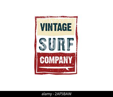 vintage surf company Stock Vector