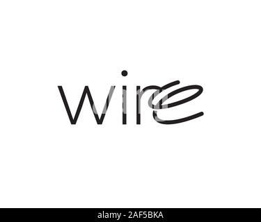 Wire Typography Wordmark Logotext Stock Vector