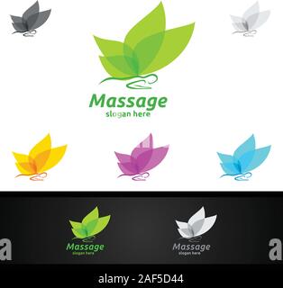 Chiropractic, massage, back pain and osteopathy Logo Design Stock Vector