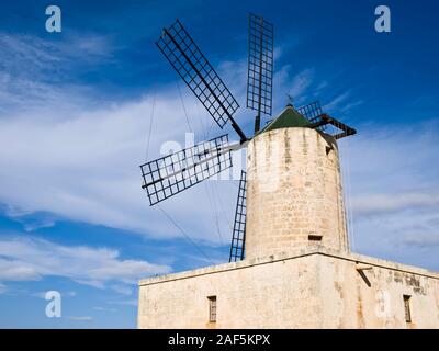 The Xarolla windmill in Zurrieq is the only functional one left in Malta Stock Photo