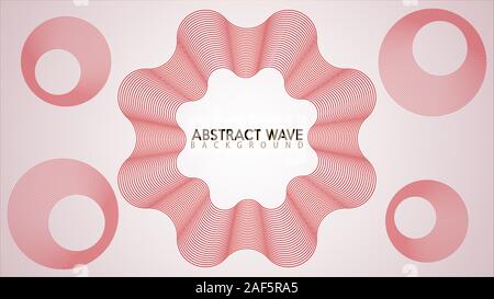 Circular Spectrum Audio Wave, Abstract Wave Line Background Design Template, Ellipse Curved Lines Shape, Red Orange, Beige, Brown, EPS 10 Stock Vector