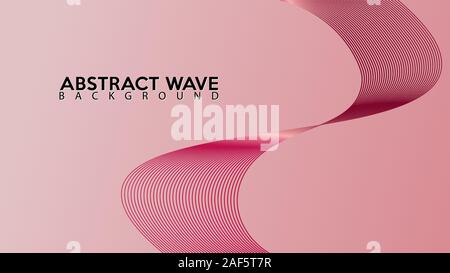 Abstract Wave Line Background Design Template, Abstract Blend Design Vector, Red Orange Curved Lines Element, Maroon Beige Gradation, EPS 10 Stock Vector