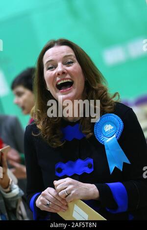 Chichester, UK. 13th Dec, 2019. Chichester, West Sussex, UK. Election 2019 - Conservative Gillian Keegan wins Chichester with 35,402 votes and a vote share % of 57.8. Photographed by Credit: Sam Stephenson/Alamy Live News Stock Photo