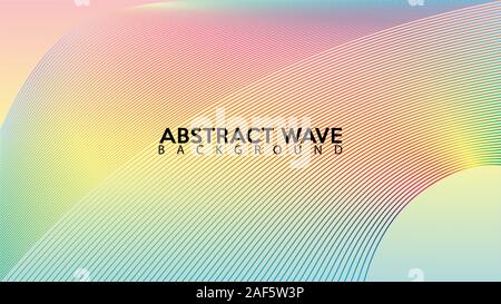 Abstract Rainbow Wave Line Background Design Template, Blend Effect Design Concept, Green Yellow Orange Red Pink Purple Violet Blue Gradation, EPS 10 Stock Vector
