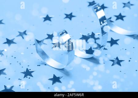 Colorful Shiny Streamers Background Blue And Silver Serpentine Decoration  Serpentine Shiny Glitter Background Carnival Party Serpentine Decoration  With Confetti Flags And Silver Christmas Balls Stock Photo - Download Image  Now - iStock