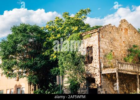 War damaged building in Mostar, Bosnia and Herzegovina Stock Photo