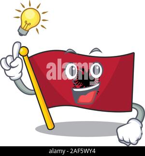 Have an idea flag albania Scroll cartoon character design. Vector illustration Stock Vector