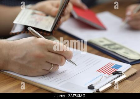 Clipboard with important papers Stock Photo