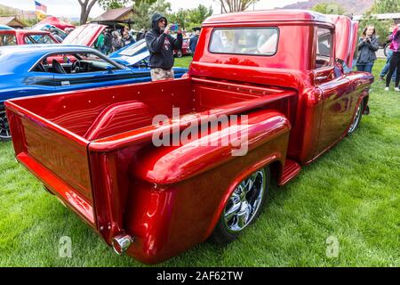 1957 Chevrolet 3100 pickup truck rear tailgate Stock Photo - Alamy