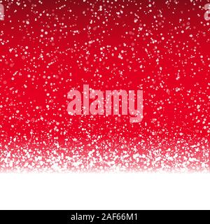 vector file with beautiful falling snow flakes on red colored background Stock Vector