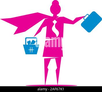 Woman power logo vector illustration icon symbol isolated Stock Vector