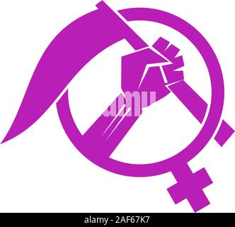 Woman power logo vector illustration icon symbol isolated Stock Vector