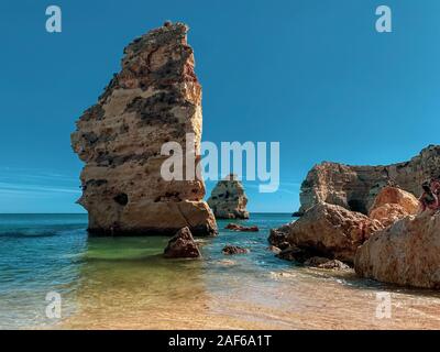 A view of a Praia da Rocha in Portimao, Algarve region, Portugal Stock Photo