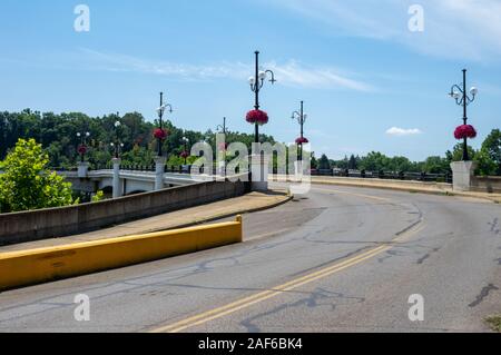 The Y shaped bridge in Zanesville, Ohio. Stock Photo