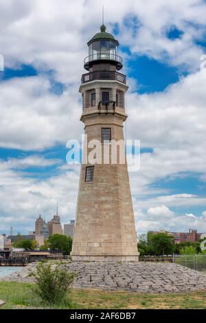 Buffalo North Breakwater Lighthouse, Lake Erie, NY, USA Stock Photo