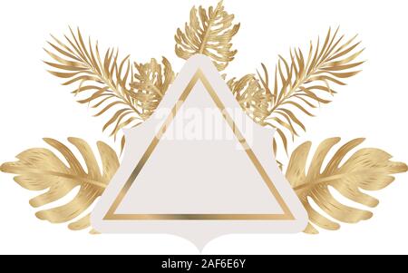 Isolated tropical gold leaves vector design Stock Vector