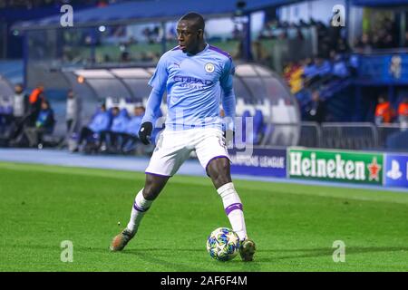 Zagreb, Croatia - December 11, 2019 : Dinamo Zagreb vs Manchester City, UEFA Champions League, Group C, Football, Stadion Maksimir, Croatia. Benjamin Stock Photo